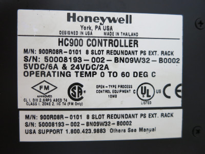 Honeywell 900R08R-0101 HC900 8-Slot Redundant Power Supply Extension Rack PLC (DW3527-2)