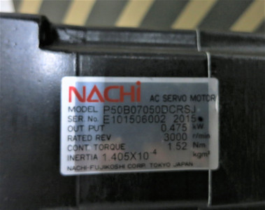 NEW Sanyo Denki P50B07050DCRSJ Nachi AC Servo Motor 0.475 kW 3000-RPM NIB (GA0692-86)