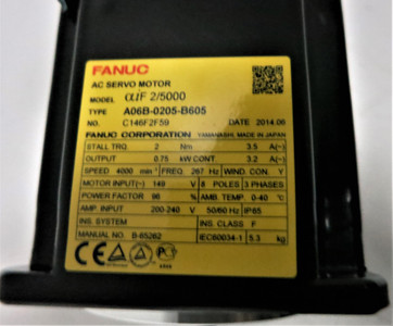 New Fanuc aiF 2/5000 A06B-0205-B605 4000 RPM AC Servo Motor Pulsecoder aiAR128 (GA0706-5)