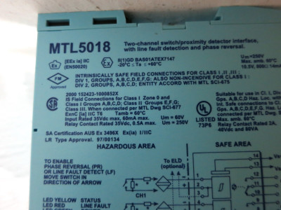 Measurement Technology MTL5018 2Ch Switch Proximity Detector Relay (LOT OF 5) (DW3651-5)