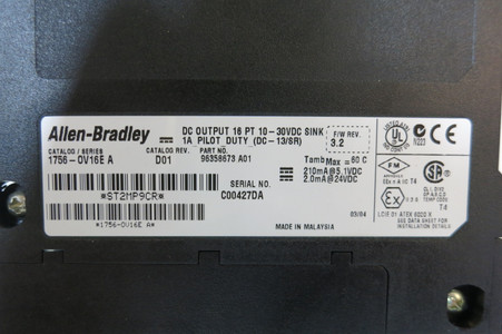 Allen Bradley 1756-OV16E A DC Output Module 16 PT F/W Rev 3.2 96358673 PLC AB (PM3134-17)