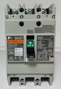 Fuji Electric BW125RAGU-3P015 125A Auto Circuit Breaker w/ 15 Amp Trip 3 Pole (EM4295-2)