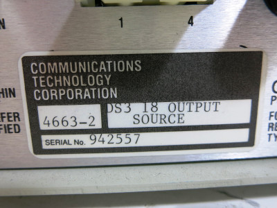 Communications Technology 4663-2 DS3 18 Output Source Signal DSX-3 DS-3 DSX3 (DW3750-2)
