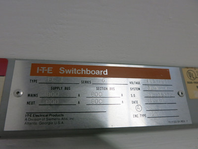 ITE Siemens 800 Amp Hardware Kit Circuit Breaker CDP FCI FCII Series 3 Pole (GA0793-3)