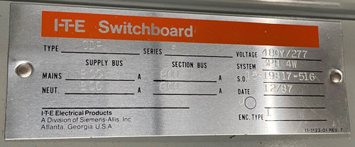 ITE Siemens 100 Amp Hardware Kit Circuit Breaker CDP FCI FCII Ser 3 Pole 100A (GA0798-10)