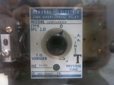 GE 12SFC153A1A Time Overcurrent Relay Type SFC 0-1.0 General Electric (DW4080-3)