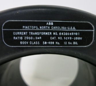 ABB SCVD-2000 6436C48H01 Current Transformer Ratio 2000:5MR 600V CT 50-400 Hz (GA1055-9)