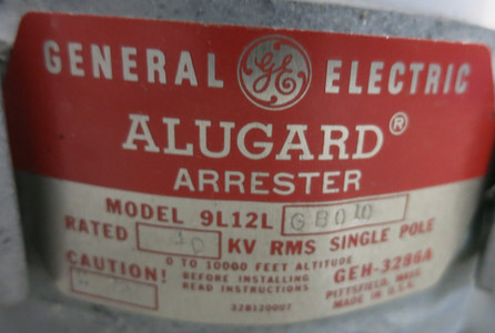 GE 9L12LGB010 Alugard Arrester Surge 10kV General Electric Single Pole w shield (GA1068-5)