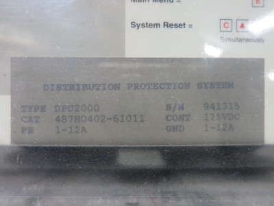 ABB DPU-2000 487H0402-61011 Distribution Protection System DPU200 (DW4501-4)