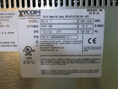 Xycom 5019T-SER Operator Interface Screen Monitor 5019-T Automation Pro-Face (DW4528-1)