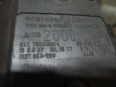 GE General Electric 750X10G14 CT Current Transformer Type JCS-0 Ratio 2000:5 Amp (EBI1891-20)