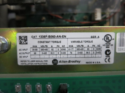 Allen Bradley 1336F-B060-AN-EN 60 HP AC VS Drive 480V 1336 Plus 1336FB060ANEN (DW4646-1)