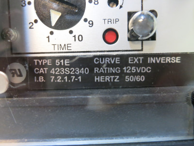 ABB 423S2340 Circuit Shield Type 51E Overcurrent Relay Asea Brown Boveri Ext Inv (DW4691-1)