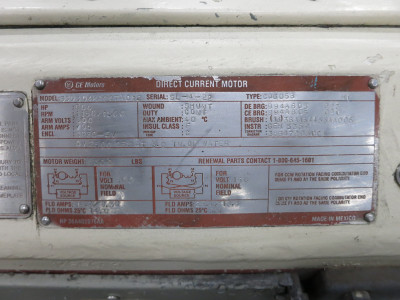 GE CD6058 500 HP 500V Kinamatic DC Motor 1150/1500 RPM Encl SPFG-SV 6058 500HP (DW4732-1)