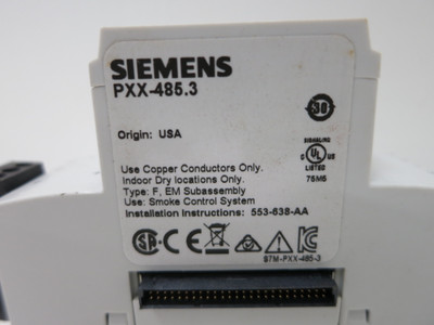 Siemens PXX-485.3 TX-IO PXC Modular Expansion Module APOGEE PLC (DW4966-6)