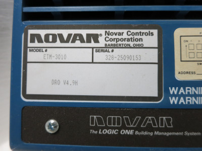Novar ETM-3010 V4.9H Logic One Direct Digital Controller DRO DDC HVAC Control (DW4970-4)