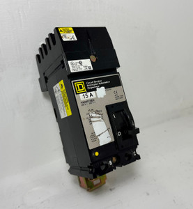 Square D I-Line FA24015BC 15A 2 Pole Circuit Breaker 480 VAC FA 15 Amp 2P HACR (EM4603-1)