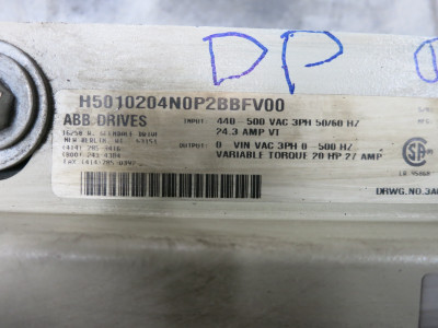 ABB ACH501-020-4-N0P2 20HP AC VS Drive 3PH 480V ACH-500 20 HP Bypass 27A (DW5216-1)