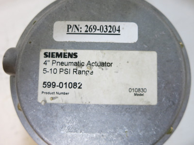 NEW Siemens 599-01082 Flowrite Valve 4" Pneumatic Actuator 5-10 PSI 599-03204 (DW5457-1)