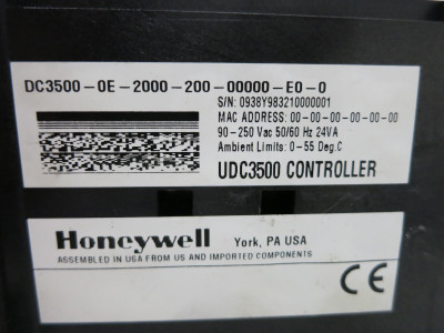 Honeywell DC3500-0E-2000-200-00000-E0-0 UDC3500 Digital Limit Controller (DW5585-1)