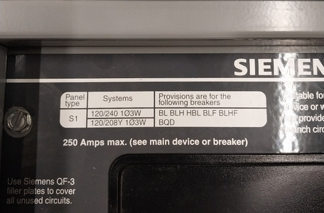 Siemens 125A Main Lug S1 Panelboard 120/240V 1PH 3W MLO 125 Amp S1A42ML125CTS (BJ0487-2)
