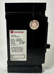 Cutler Hammer EHB1100 100A 1 Pole Circuit Breaker 277 VAC Type EHB 1P 100 Amp (EM4964-1)