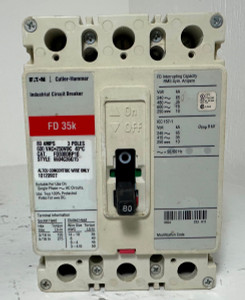 Eaton FD3080BP10 80A Circuit Breaker Glossy Red 3 Pole 480/600V FD3080 80 Amp (EM4977-1)