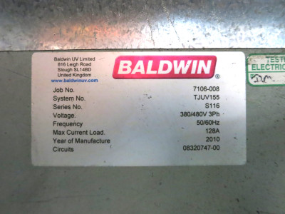 Baldwin TJUV155 S116 Process Control Drive Cabinet CIMR-V7AZ45P5 UV PLC 100-D110 (DW5921-1)