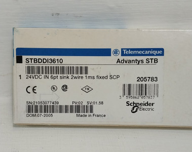 New Telemecanique Advantys STBDDI3610 Input Module 24VDC 6pt 2wire PLC (BJ0717-6)