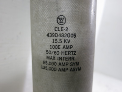 Westinghouse 439D482G05 100E Amp 15.5 kV CLE-2 Current Limiting Power Fuse 100A (DW5958-3)