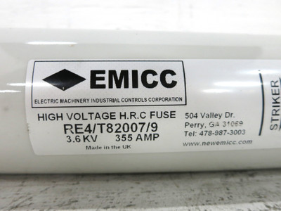 EMICC RE4/T82007/9 355A 3.6 kV High Voltage HRC Fuse 355 Amp RE4T820079 (DW6108-3)