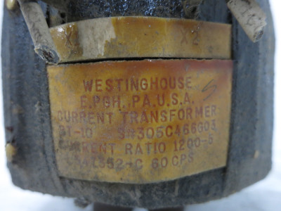 Westinghouse Type BT-10 Ratio 1200:5 Bushing Current Transformer CT BT10 1200-5 (DW6274-9)