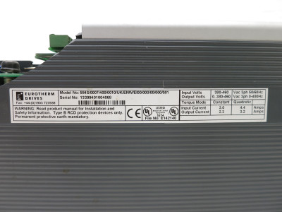 Eurotherm 584S/007/400 1 HP 460V AC VS Drive 0.75kW 2.3/3.2A Frequency Inverter (DW6372-3)