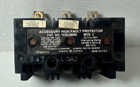 GE TEDL36060 60A High Fault Protector Breaker Mod 2 600 Amp General Electric 3P (EM5164-3)