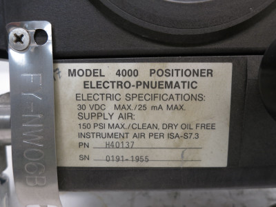 Automax H40137 H-4000 Positioner Worcester Ser 39 Pneumatic Actuator 10-39SN (DW6429-2)