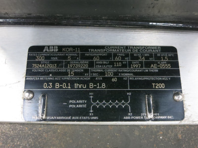 NEW ABB 7524A12G13 Type KOR-11 Current Transformer Ratio 300:5A 60:1 CT 300A (DW6478-2)