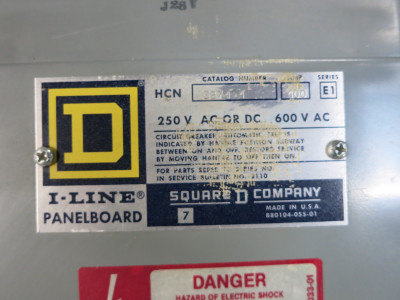 Square D 400A HCN I-Line Breaker Panel Board 600V 3PH 4W Main Lug 400 Amp MLO 3R (DW6619-2)