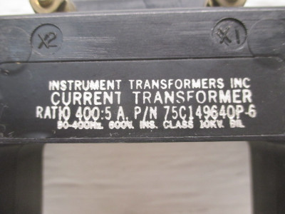 IT 75C149640P-6 Current Transformer 400:5 Ratio CT 50-400HZ 10KV 600V (AH0106-14)