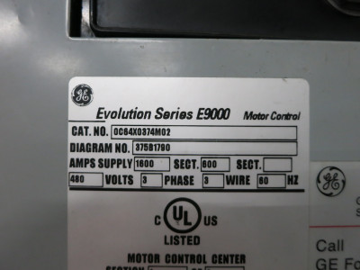 GE E9000 Size 6 Reduced Voltage Motor Starter Autotransformer 150 HP 300A 3R (DW6646-1)