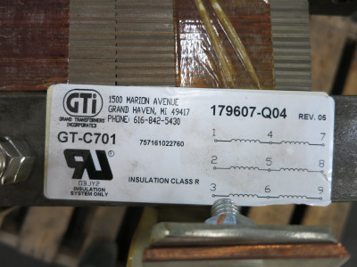 GTi 179607-Q04 Chiller AC Drive Line Reactor Inductor 608A 480V GT-C701 608 Amp (DW6667-1)