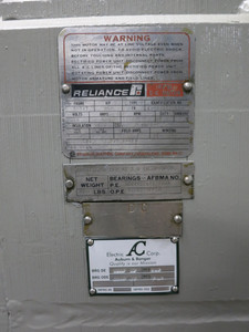 REBUILT Reliance 250 HP DC Motor 583AT 500V 1150/1380 RPM Type TR 405A 500 VDC (DW6686-1)