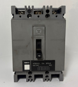 Westinghouse HFB3010 10A Mark 75 Circuit Breaker 480/600V 3 Pole 10 Amp (EM5300-2)