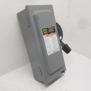 Square D D222N 60 Amp 240V Fusible Safety Switch 60A Fuse 1PH Single F01 (AH0235-1)