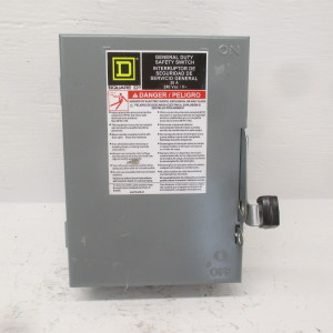 Square D D221N Series E3 30A Fusible Safety Switch Disconnect 240V 30 Amp 1PH (AH0261-1)