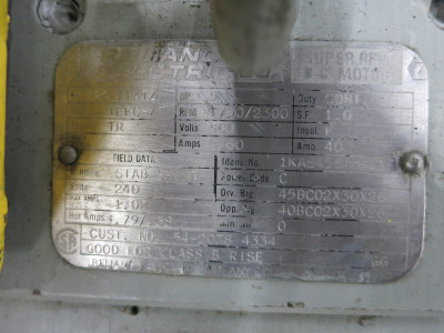 Reliance 5 HP DC Motor B2111ATZ 500V 1750/2300 RPM TEFC XT 8.6A 500 VDC TR (DW6783-1)