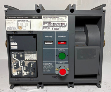 Westinghouse SPB 100 SPBR34D56 400A Pow-R LSIG Breaker w/ 200 Amp Plug 3P flaw (EM5345-1)