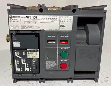 Westinghouse SPB 100 SPBR34D56 400A Pow-R LSIG Breaker w 400 Amp Plug Aux Ground (EM5349-1)