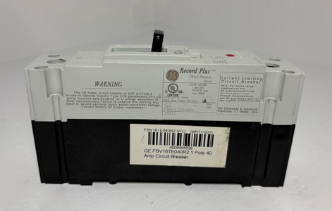 GE FBN16TE040RV 40A Record Plus 1P Circuit Breaker 277V 40 Amp General Electric (EM5375-3)