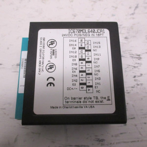 GE Fanuc IC670MDL640JCA1 24VDC Pos/Neg In 16PT 8.0mA MAX/PT General Electric (AH0469-3)