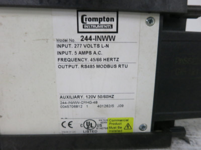 Crompton Instruments 244-INWW Digital Meter Metering System 277V 5A (DW6943-2)